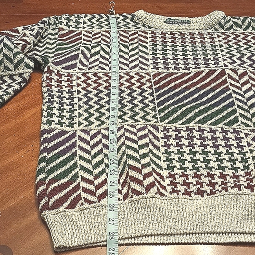 VTG Men's Claybrooke Outdoors Crew Neck Knit Sweater Colorblock Size Large - Picture 6 of 7